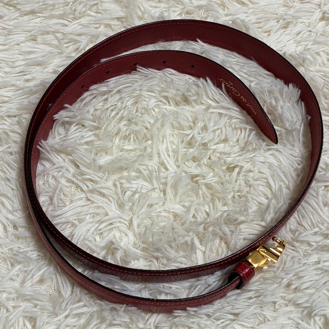 極美品 カルティエ、 マストドゥカルティエ　レザー ベルト ゴールドCバックル