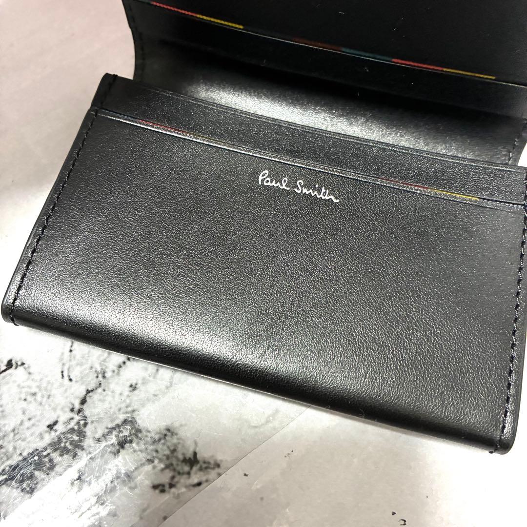 【未使用品】ポールスミス 名刺入れ カードケース フォールデッドエッジ ブラック