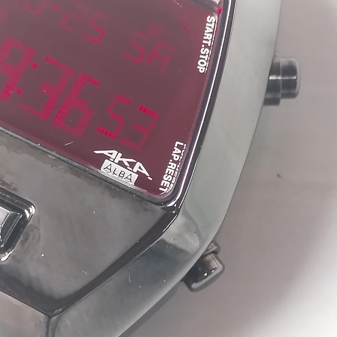 【電池新品】SEIKO AKA ALBA 腕時計 デジタル ガンメタ 極美品