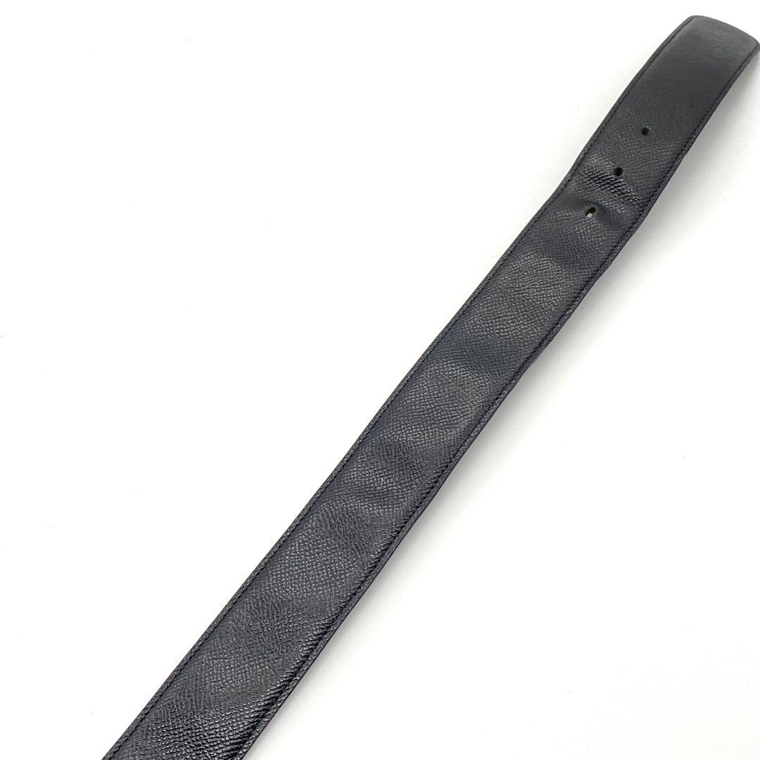 【美品】BVLGARI・ブルガリ・レザーベルト・丸バックル・ロゴ・黒