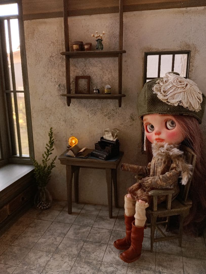 NO.101　木製 ドールハウス　背景ボード