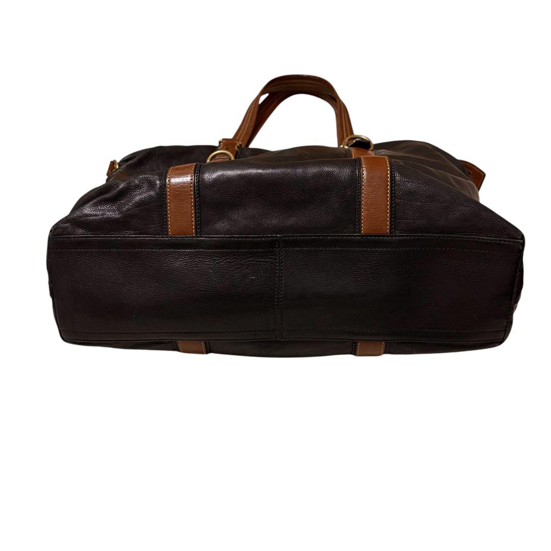 COACH ダークブラウン 本革　2wayレザー トートバッグ　ビジネスバッグ