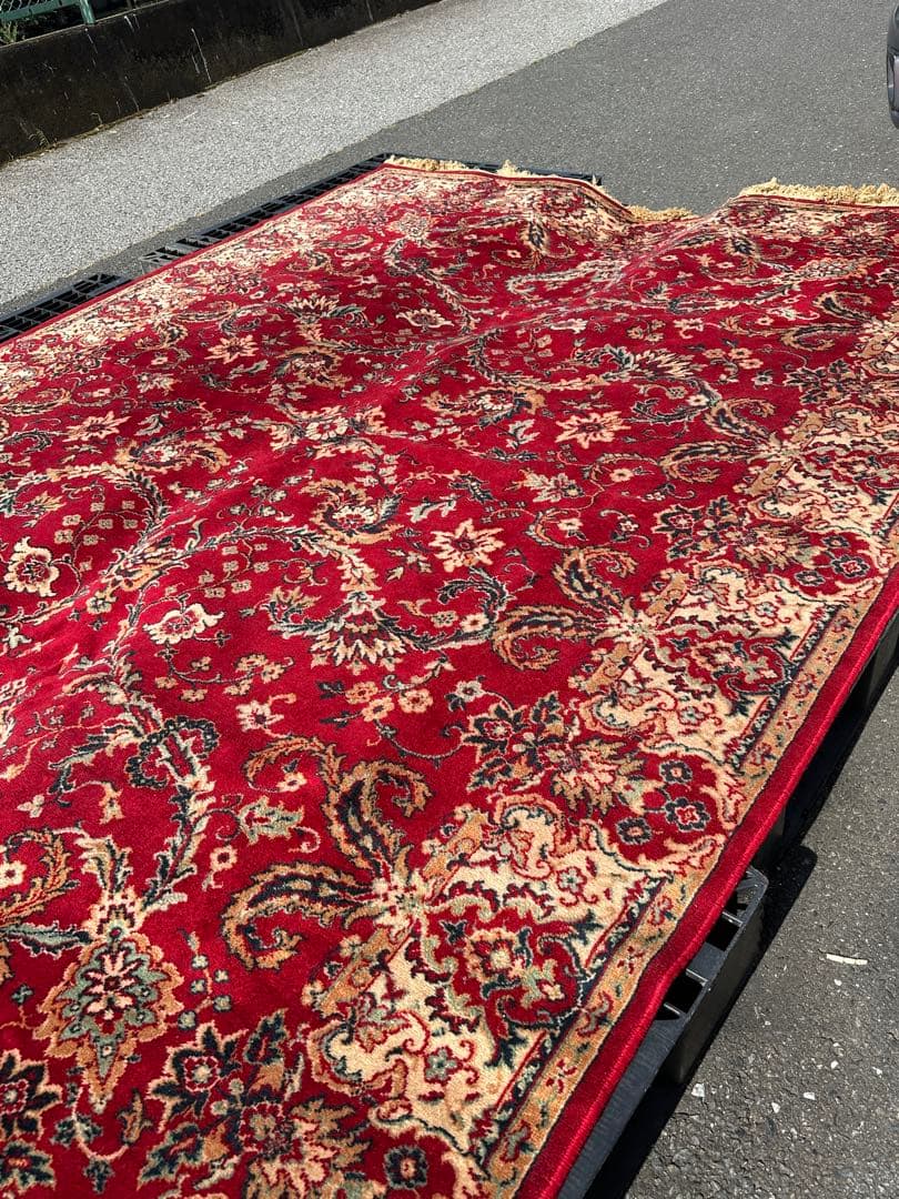 ⭐️【全国送料無料】アンティーク　ベルギー製　ラグ　絨毯　335cm 大判　輸入品