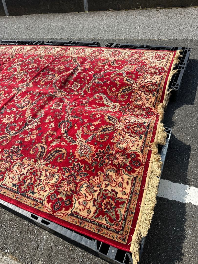 ⭐️【全国送料無料】アンティーク　ベルギー製　ラグ　絨毯　335cm 大判　輸入品