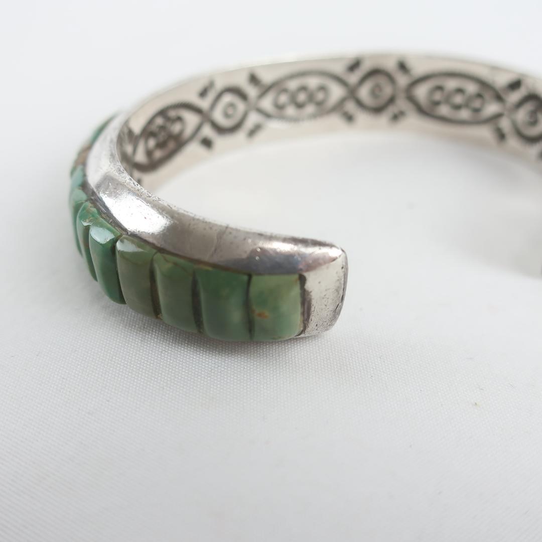 NAVAJO RAY ADAKAI ストーン スタンプ バングル ブレスレット