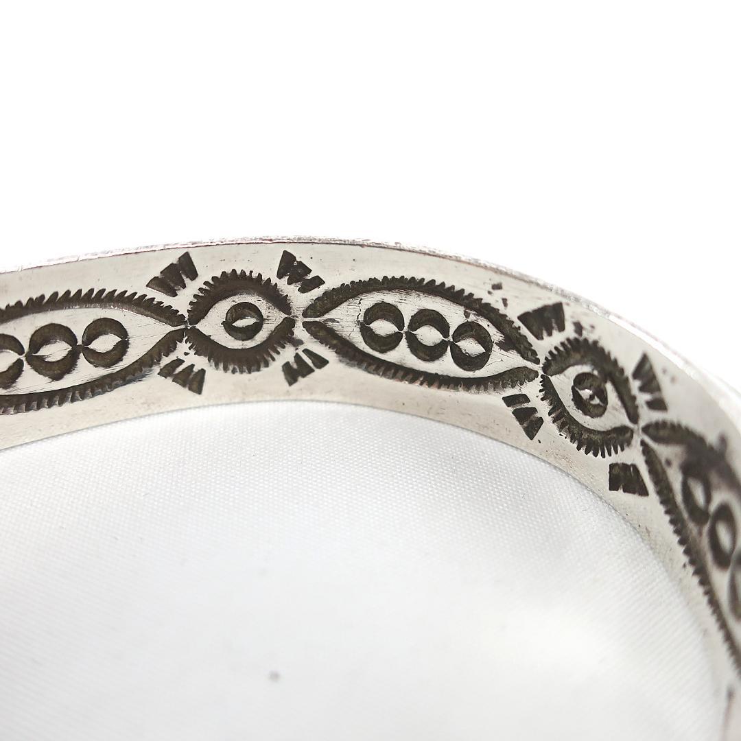 NAVAJO RAY ADAKAI ストーン スタンプ バングル ブレスレット