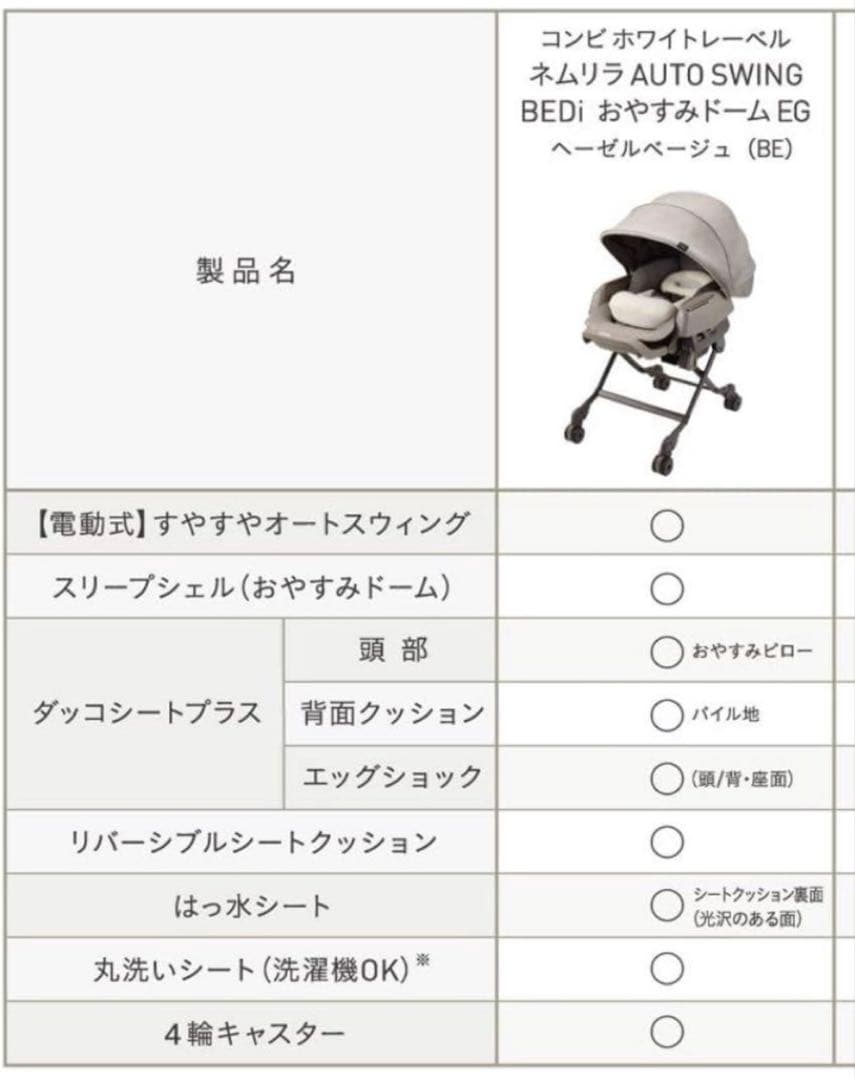 combi ネムリラAUTO SWING BEDi