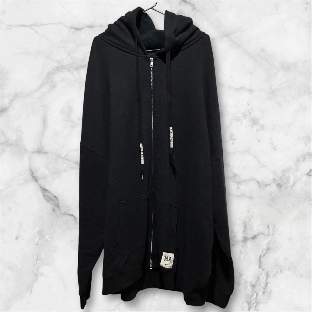 【ムーンエイジデビルメント】 スーパービッグパーカー　ジップアップ F 清春　黒