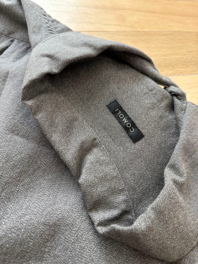 試着のみ　22ss COMOLI コモリ　ヨリ杢オープンカラーシャツ　グレー　2