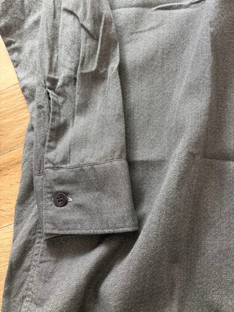 試着のみ　22ss COMOLI コモリ　ヨリ杢オープンカラーシャツ　グレー　2