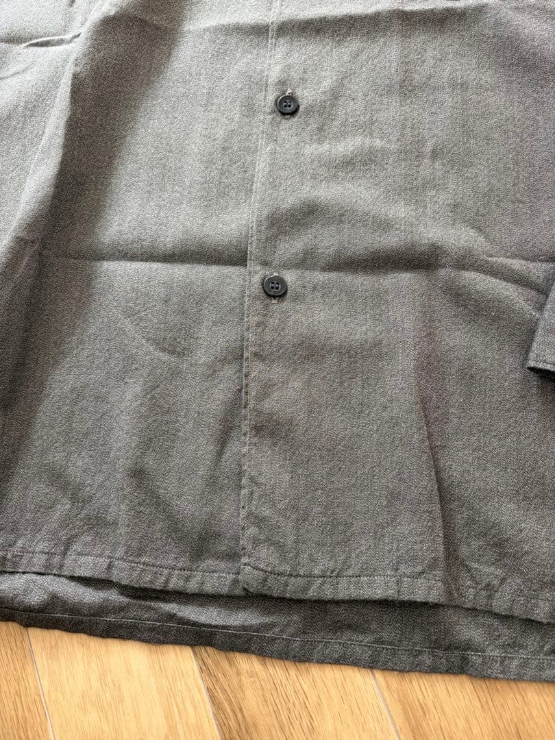 試着のみ　22ss COMOLI コモリ　ヨリ杢オープンカラーシャツ　グレー　2