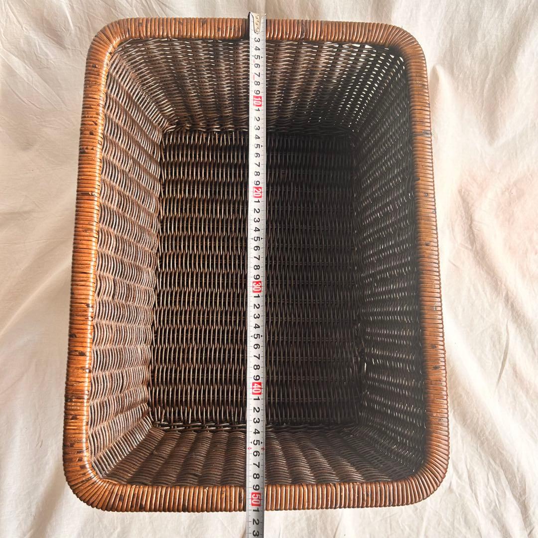 【新品】ラタンバスケット 4個セット おしゃれカゴ ブラック系