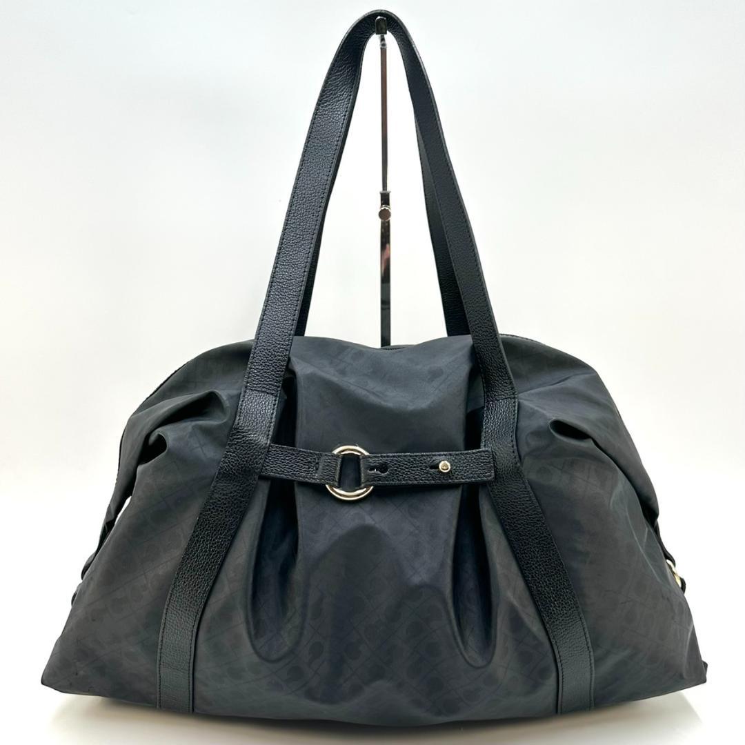 ゲラルディーニ ソフティ ボストンバッグ 旅行用バッグ ブラック ゴールド金具