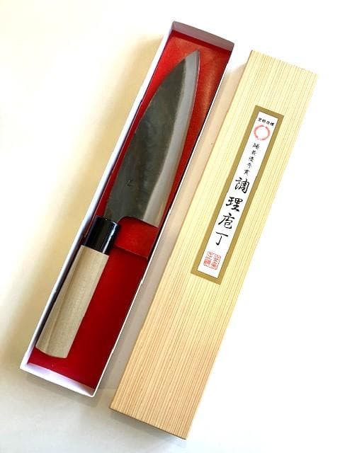 出刃包丁　安来正鋼　賜最優秀賞　調理庖丁 両刃　青一　約225㎜（刃の部分）