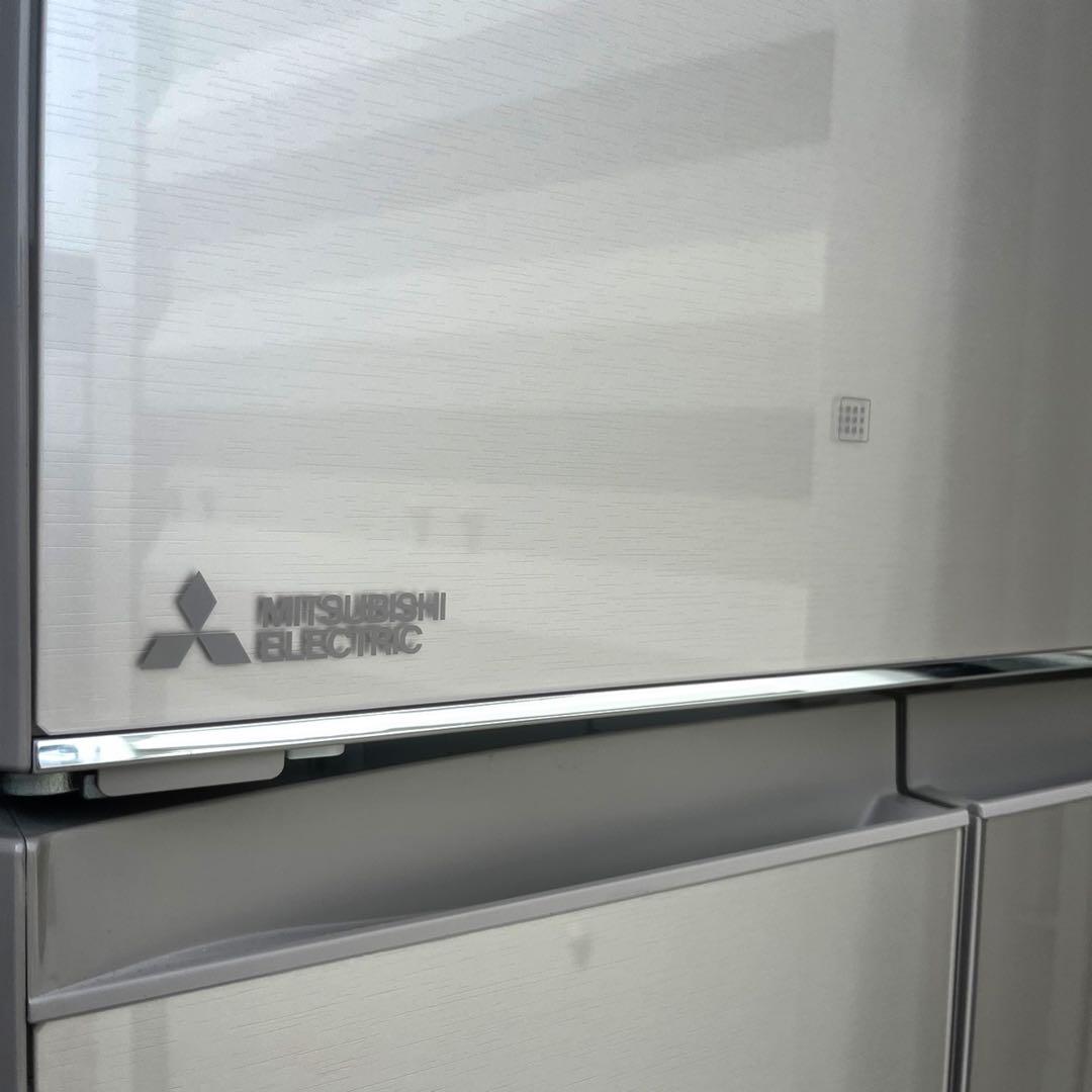 取付無料！三菱チルドルーム搭載おしゃれグレージュガラスドア大型冷蔵庫！洗濯機