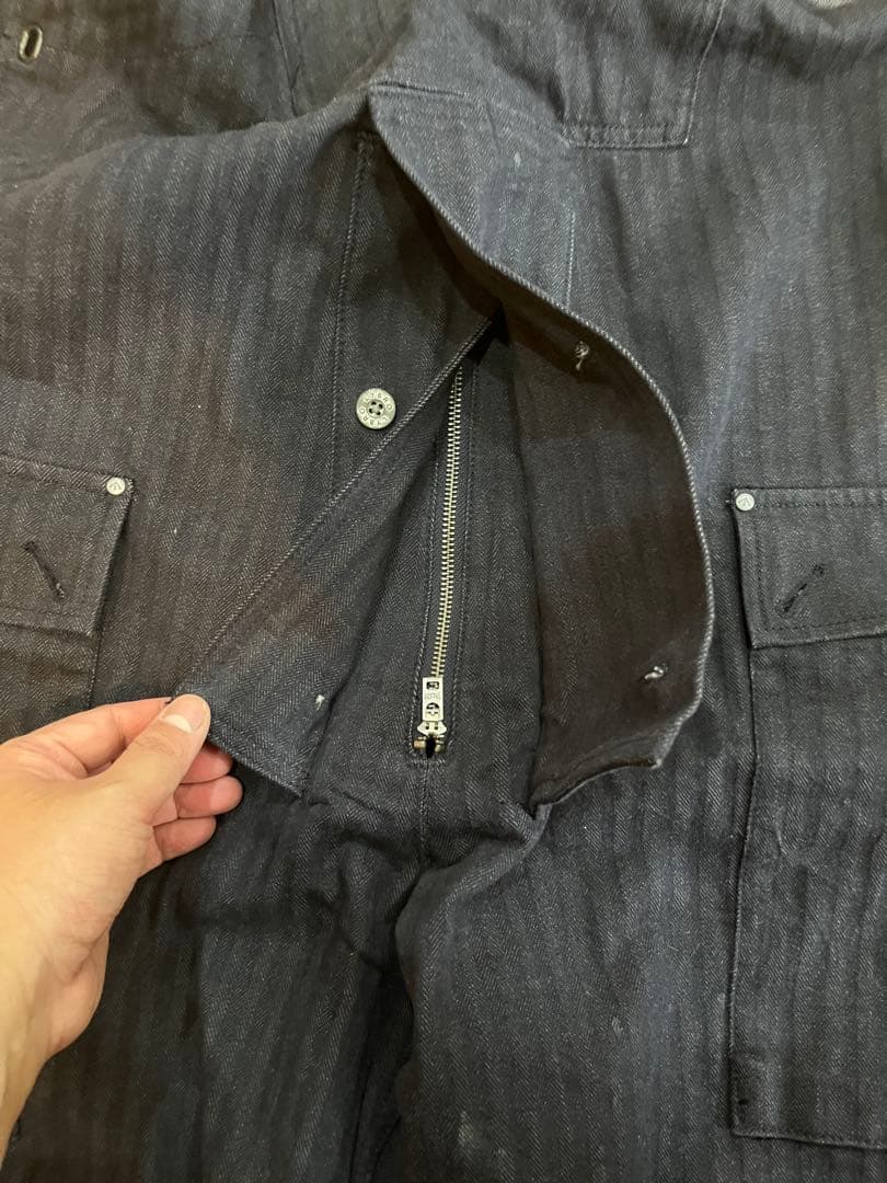 美品 Nigel Cabourn ネイバル ダンガリー 50 ネイビー ライブロ