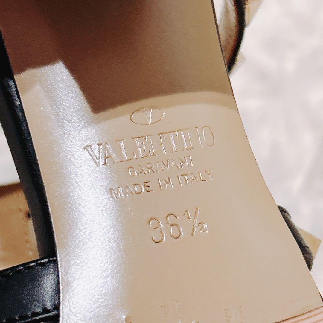 現行　ヴァレンティノ　ロックスタッズ　サンダル　黒　36.5 定価134,200