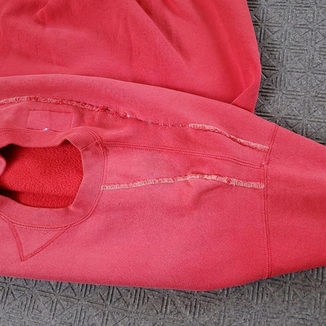 鬼フェード サーモンピンク USA製 Russell 前V スウェット 短丈 L