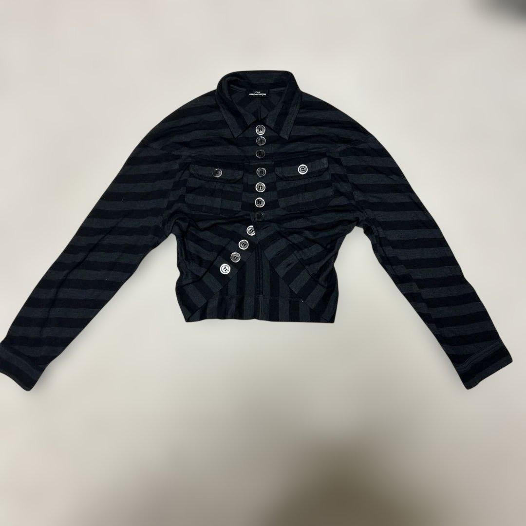 COMME des GARÇONS クロップドジャケット ブラックストライプ短丈