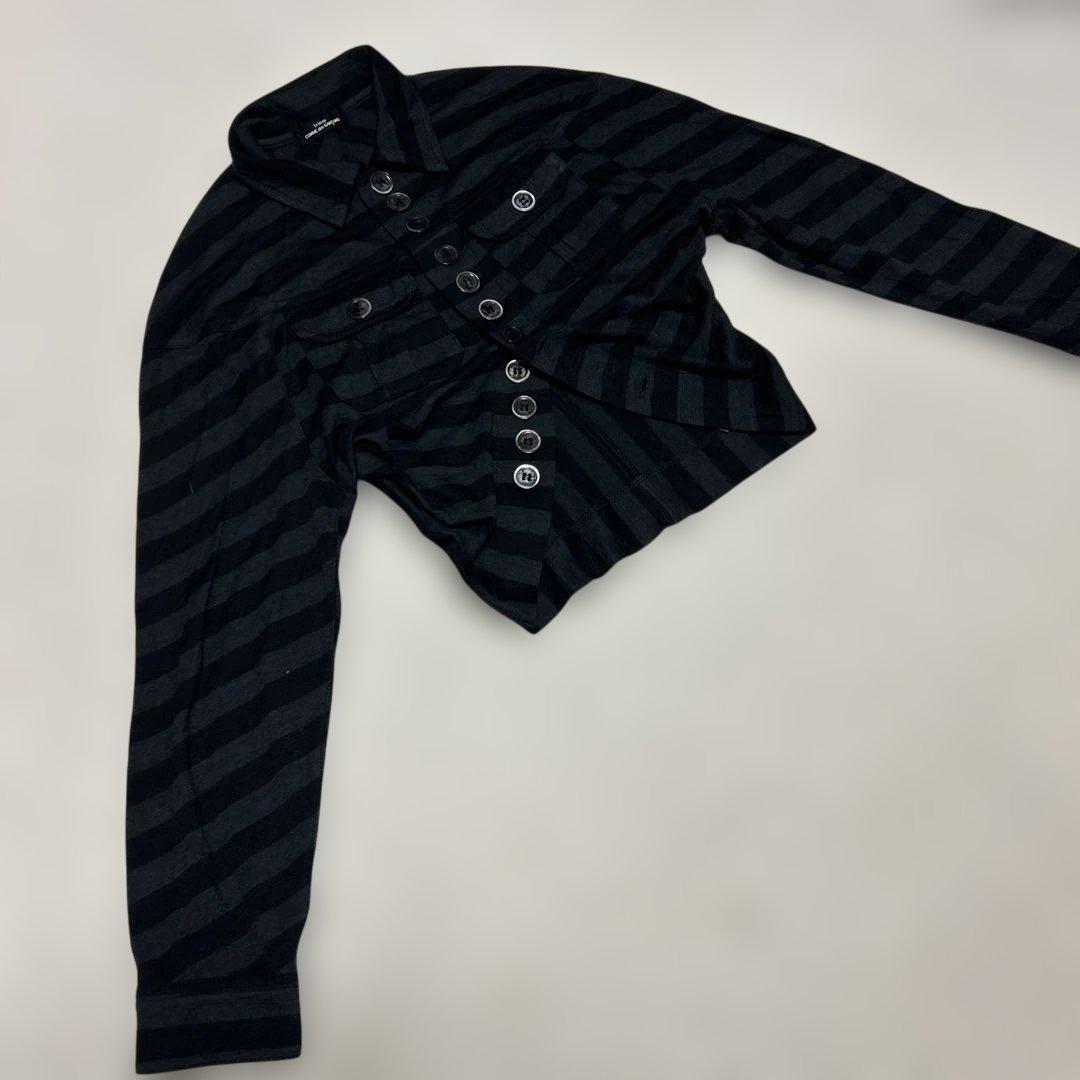 COMME des GARÇONS クロップドジャケット ブラックストライプ短丈