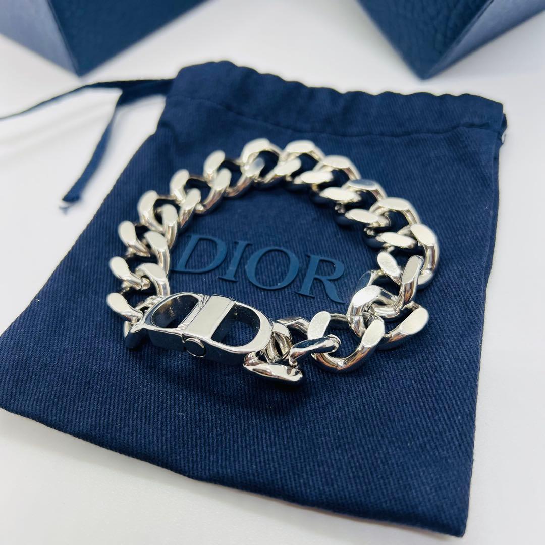 【Dior】ディオール CDアイコン チェーンリンク ブレスレット メンズ 箱付