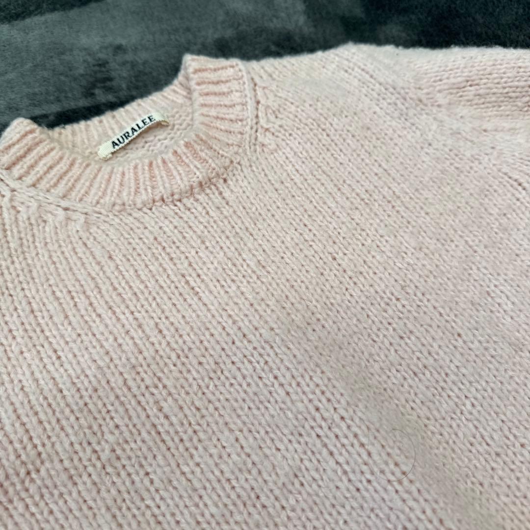 auralee ショート　ニット　ピンク　ウール