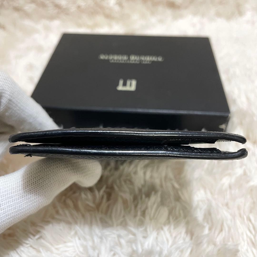 【箱付き美品】 ダンヒル　マネークリップ　レザー　ロゴ　カドガン　黒