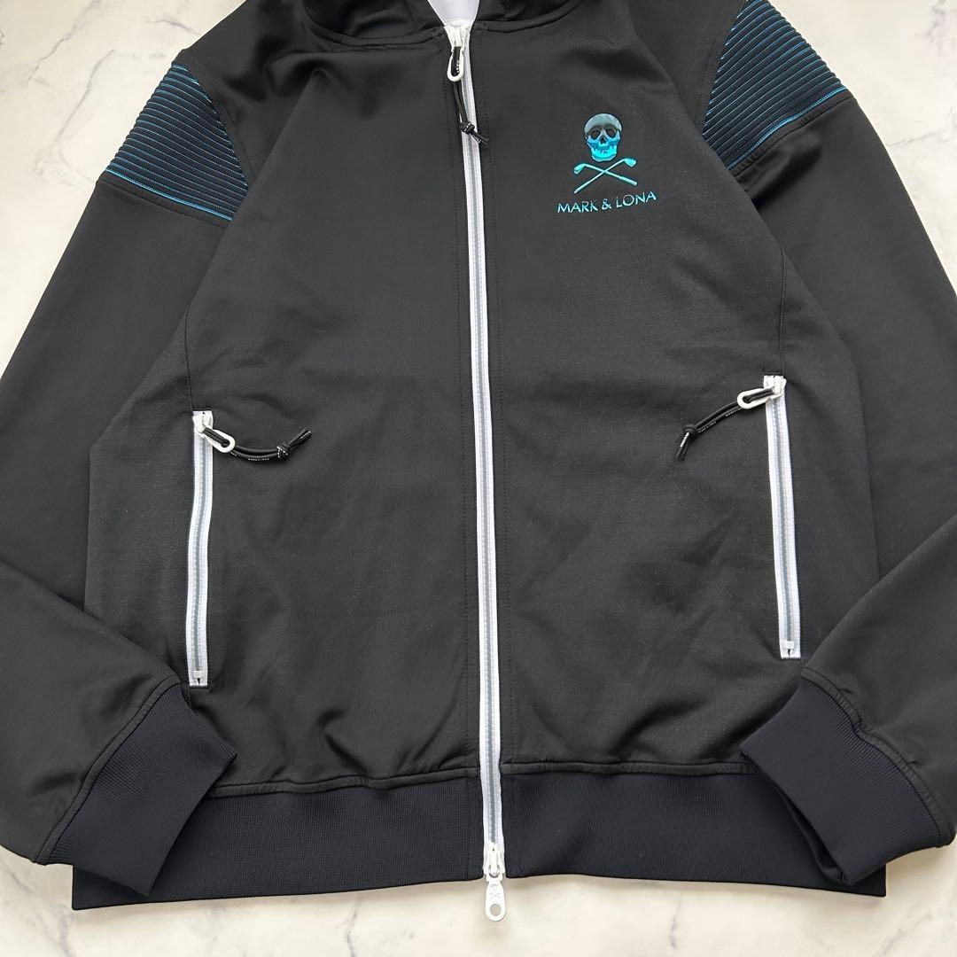 極美品 マークアンドロナ ジップアップパーカー フード ゴルフ ダブルジップ