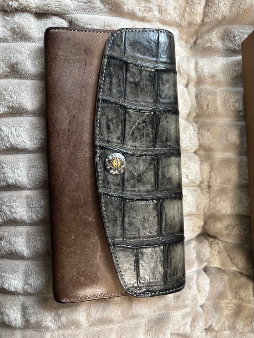 【希少】LEATHER&SILVER MOTO 長財布&ケースクロコ