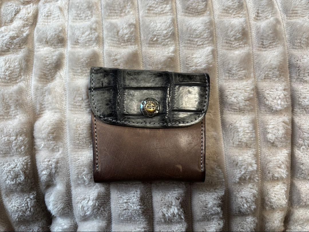 【希少】LEATHER&SILVER MOTO 長財布&ケースクロコ