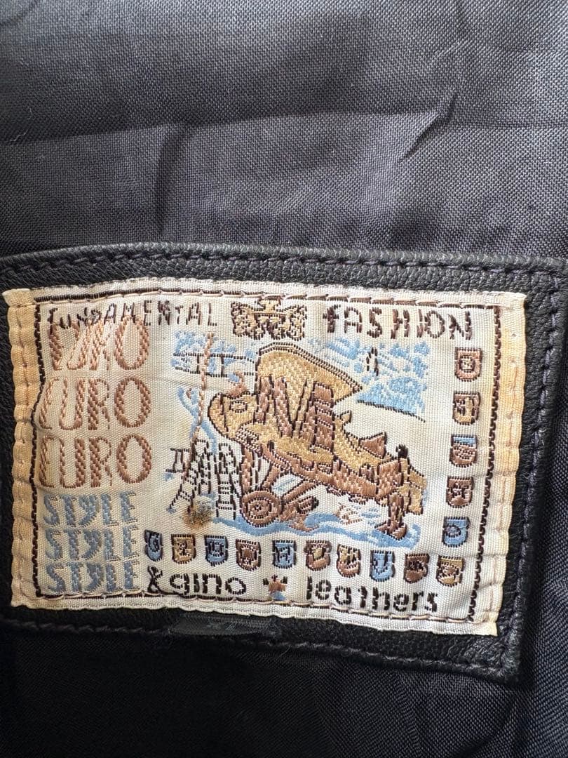 EURO STYLE ブラックレザージャケット　XL