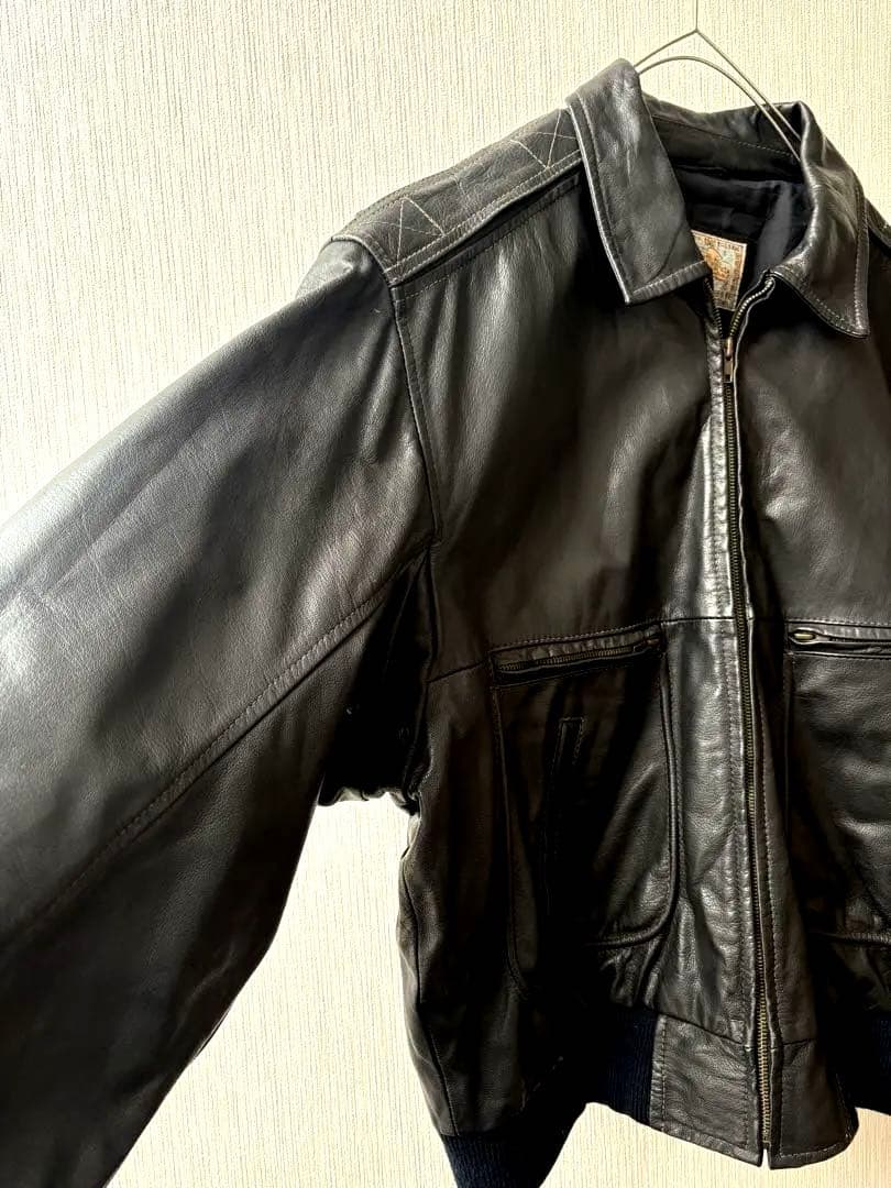 EURO STYLE ブラックレザージャケット　XL