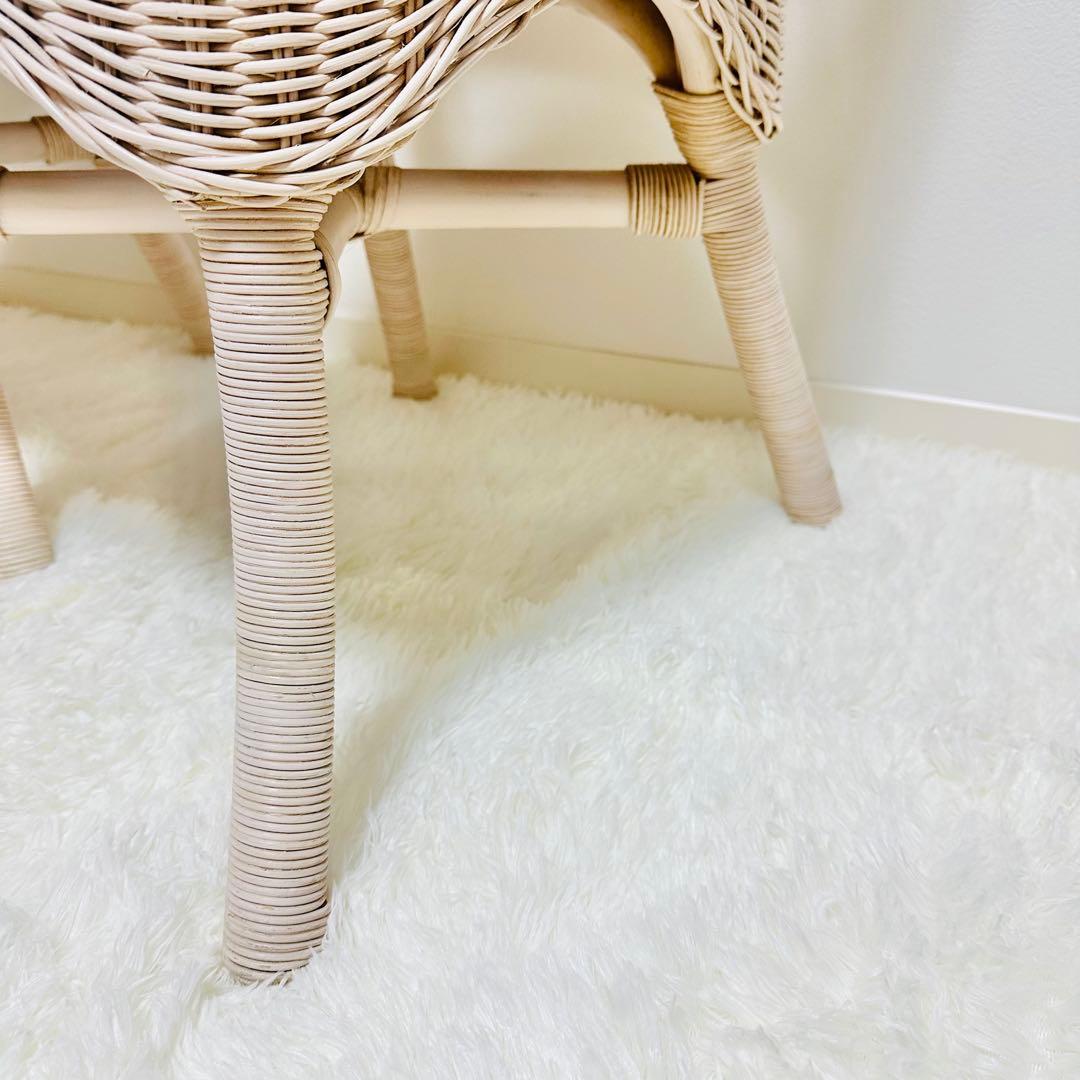 ラタン 籐 ホワイトラタン アンティーク 椅子 チェア 2脚セット