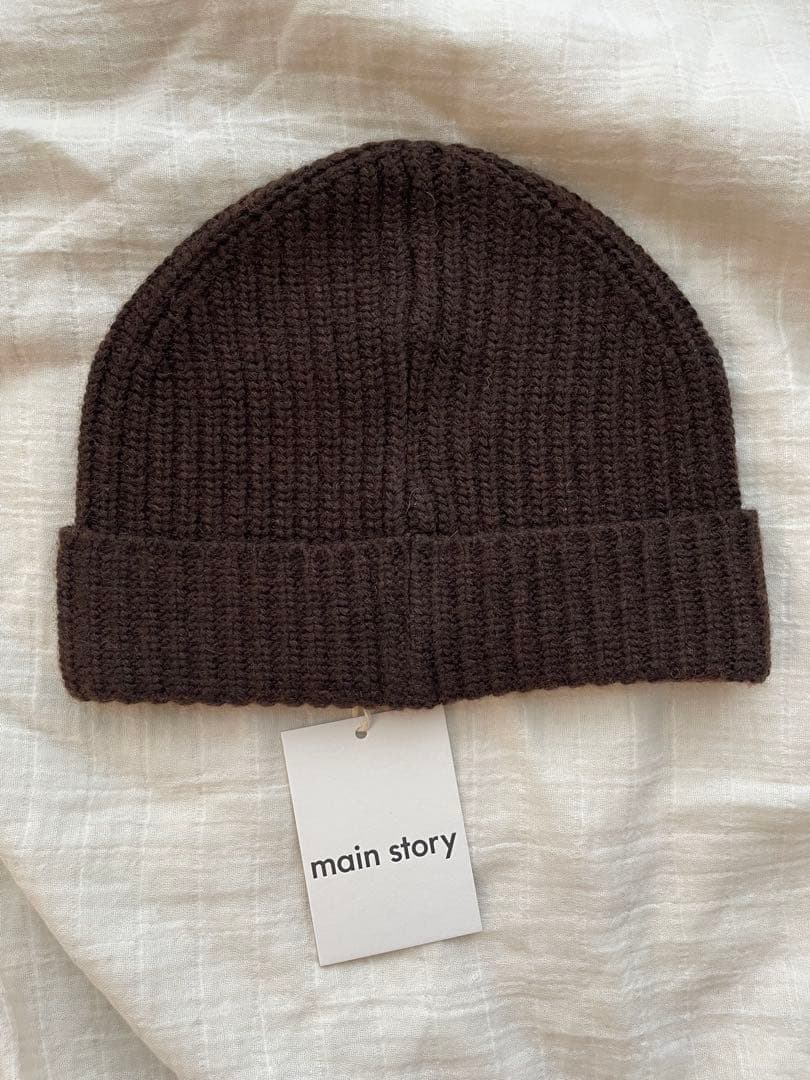 25aw main story ニット ビーニー ダークチョコレート M/L