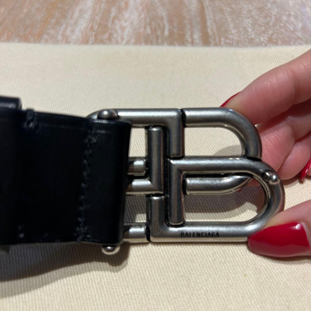 早い者勝ちBALENCIAGA ブラックレザー ベルト