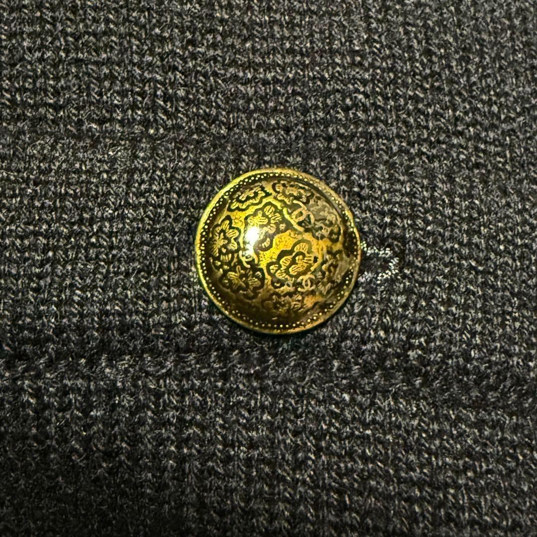 CHANEL カシミヤ100% ココマーク金ボタン スタンドカラーカーディガン