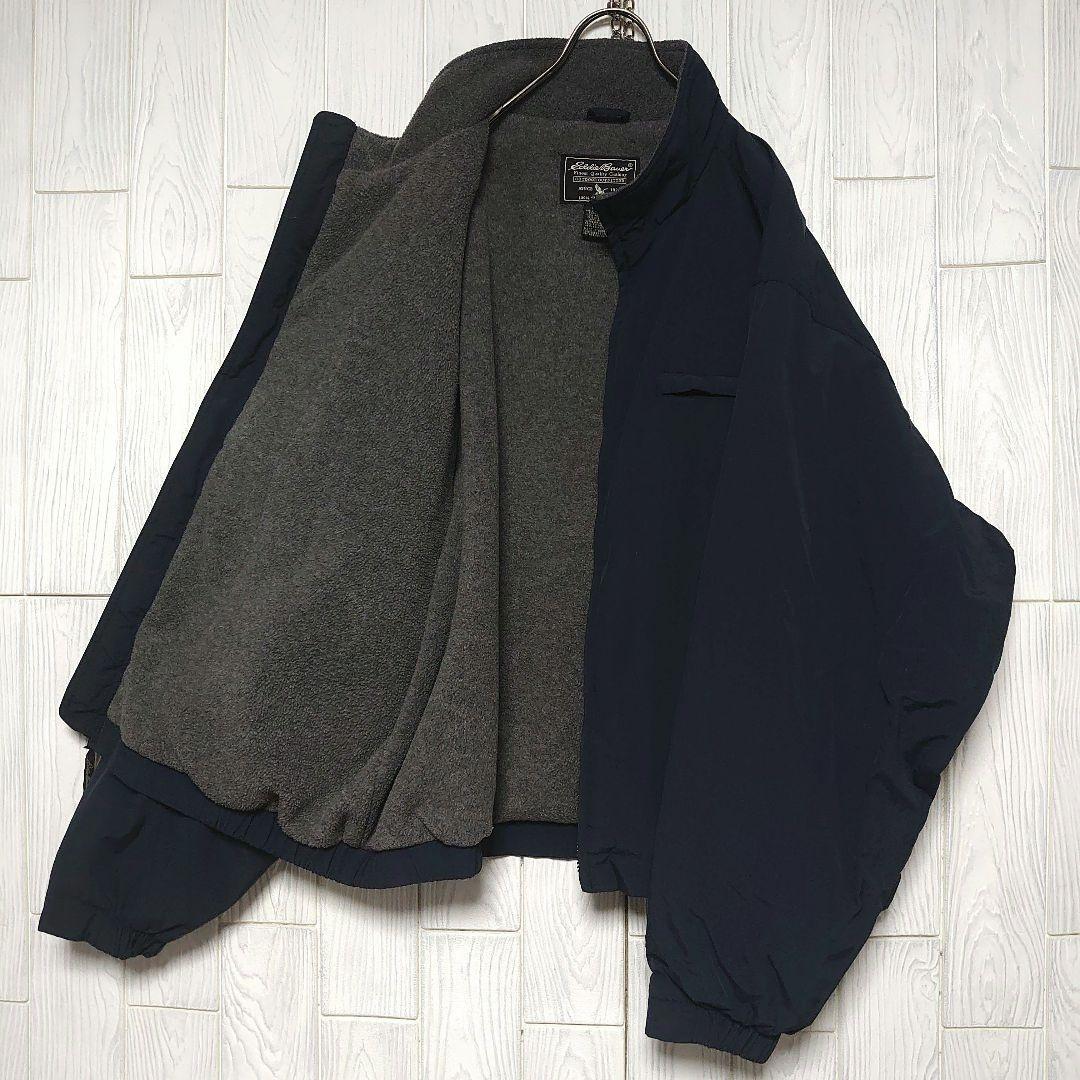 人気 エディーバウアー ナイロン ジャケット 2XL ネイビー 裏フリース 古着