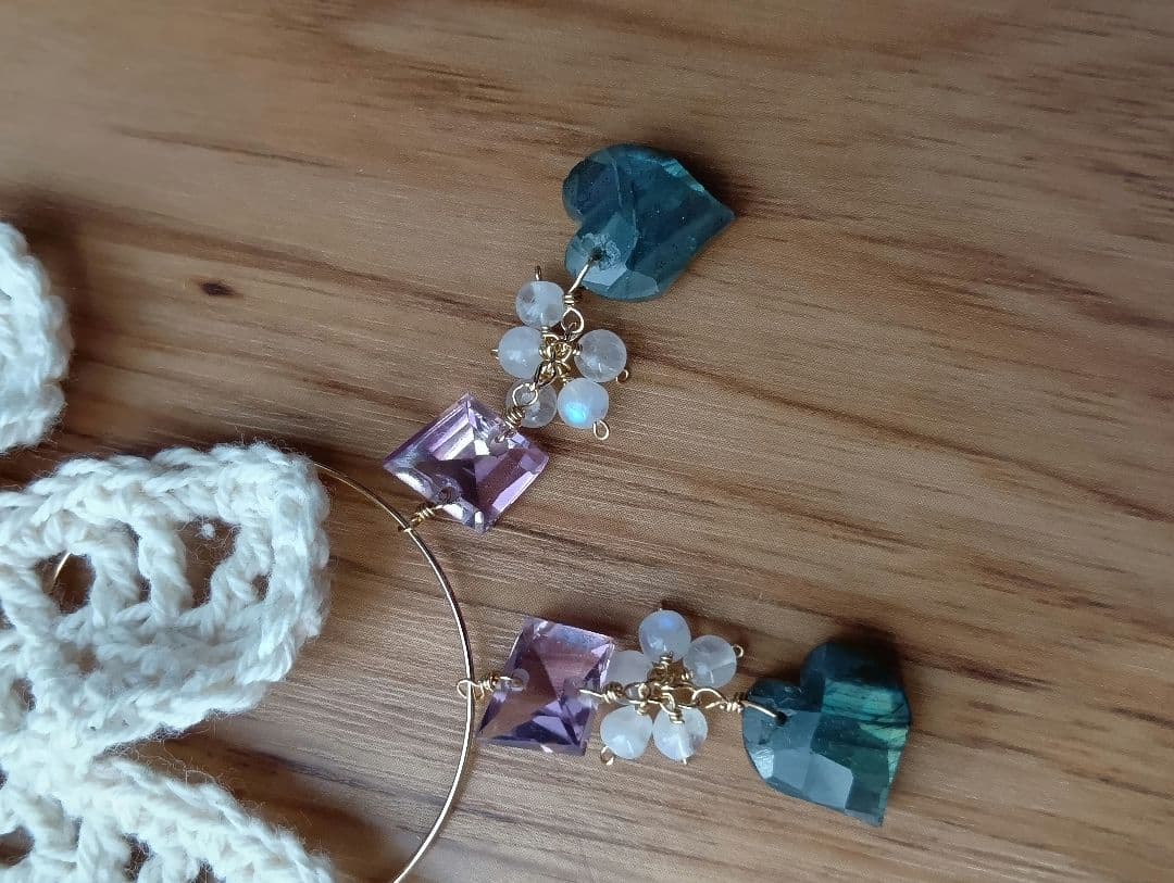 591/14kgf高品質ラブラド♡とピンクアメジストのチャーム