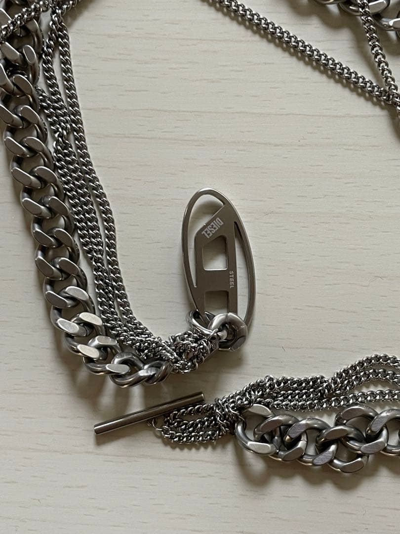 【レア】DIESEL シルバーネックレス ステンレス 説明文必読
