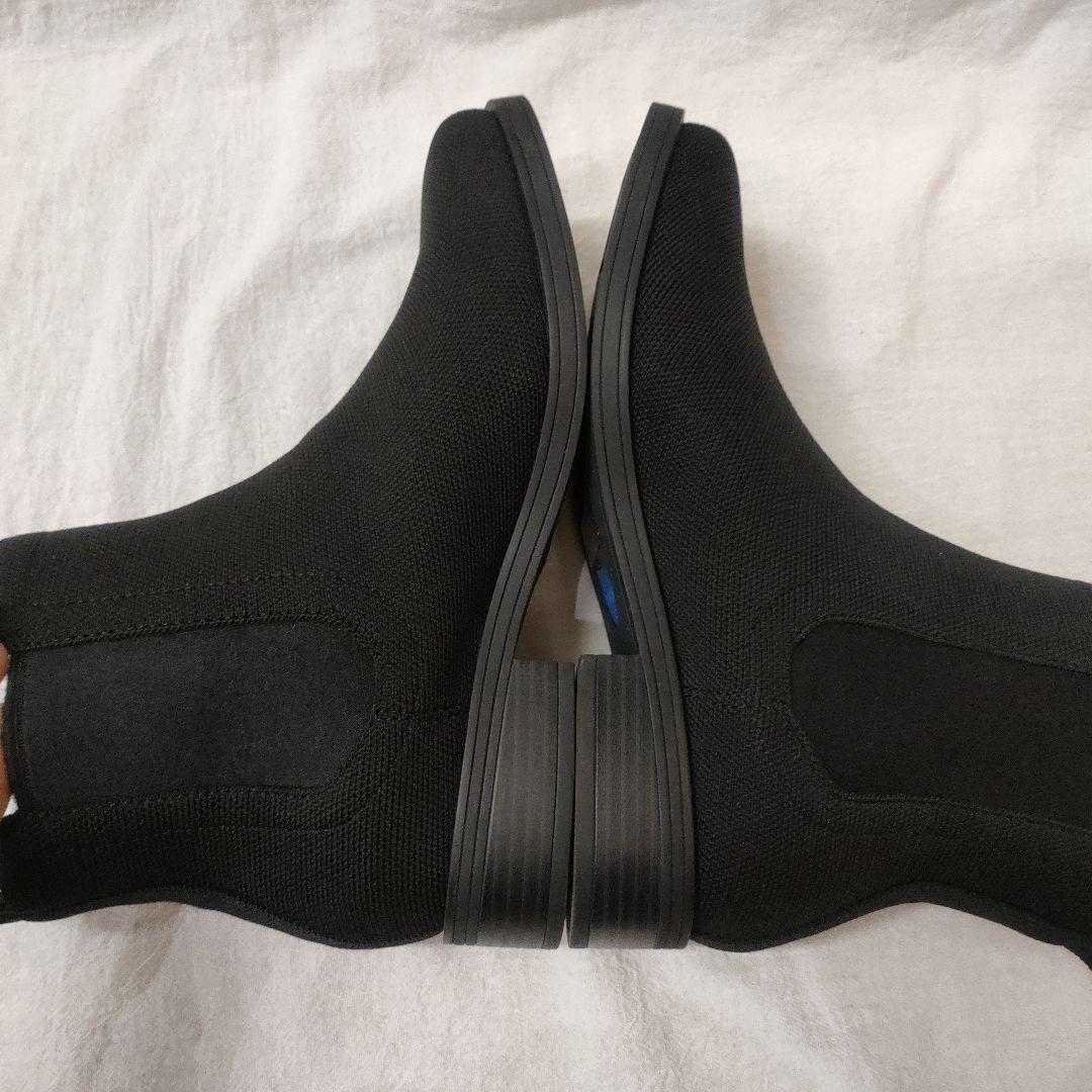 【VIVAIA】 サイドゴアブーツ スクエアトゥ　ニット ブラック 38サイズ