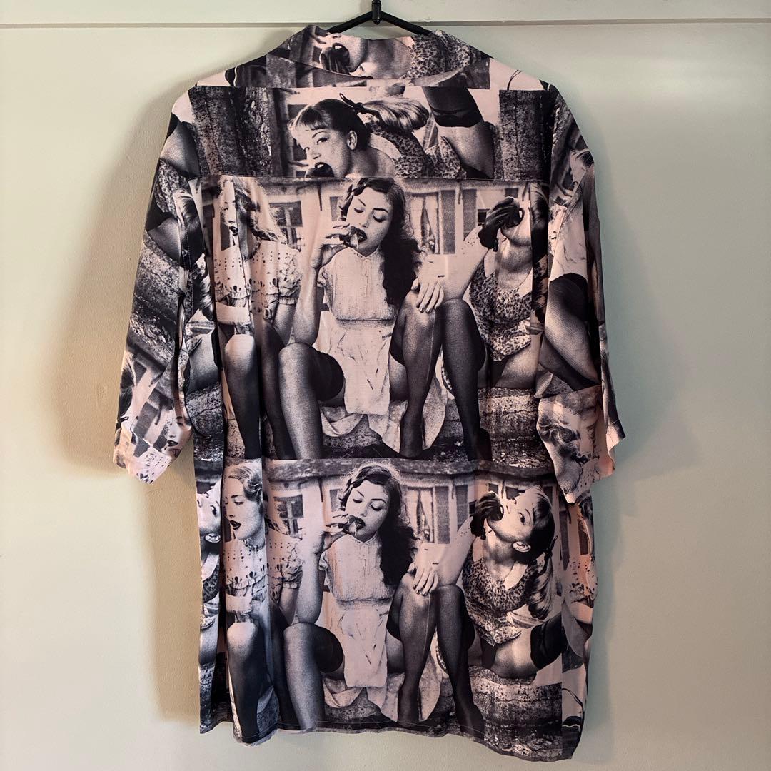 WACKO MARIA アロハシャツ モノクロプリント