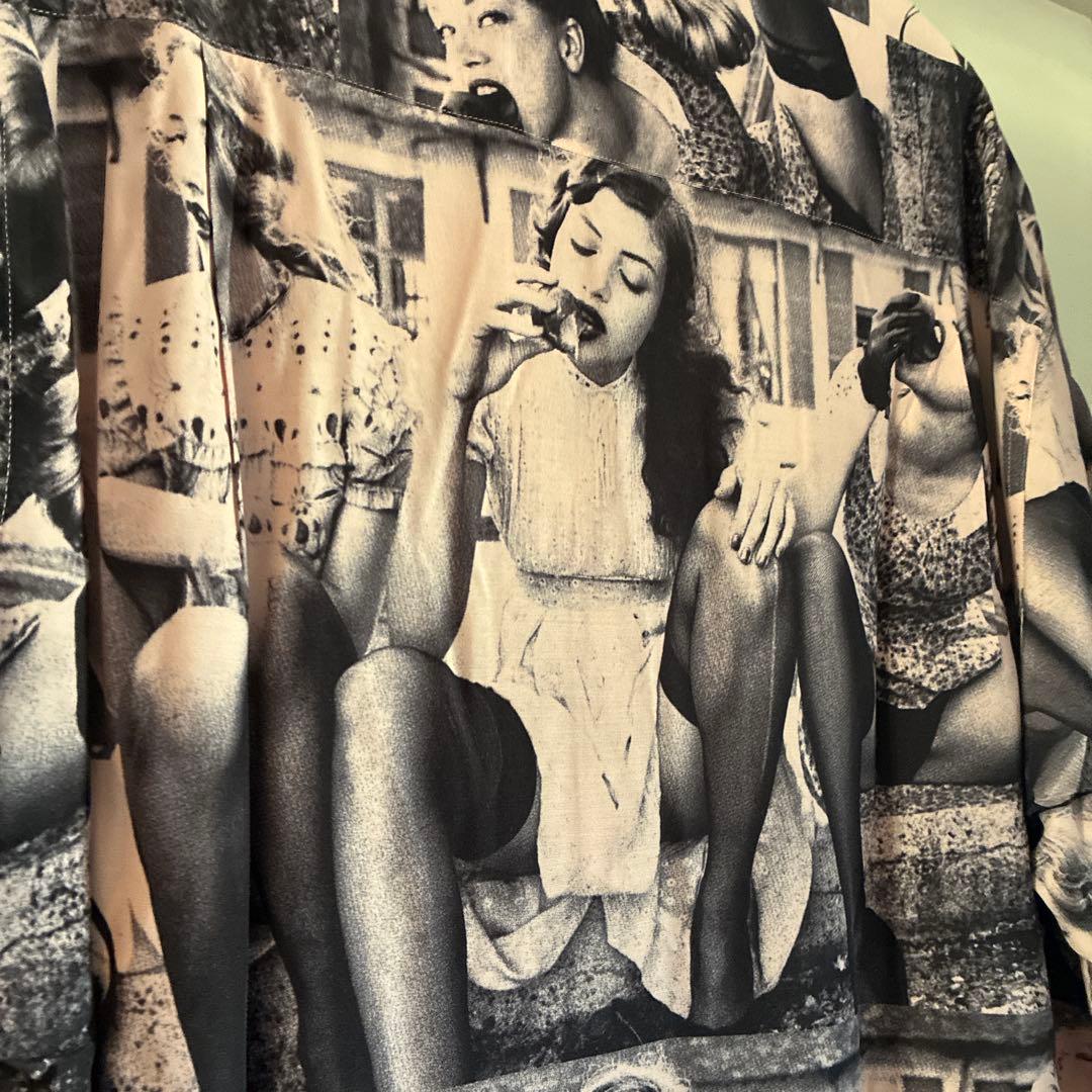 WACKO MARIA アロハシャツ モノクロプリント