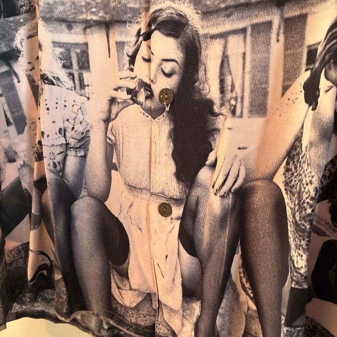 WACKO MARIA アロハシャツ モノクロプリント