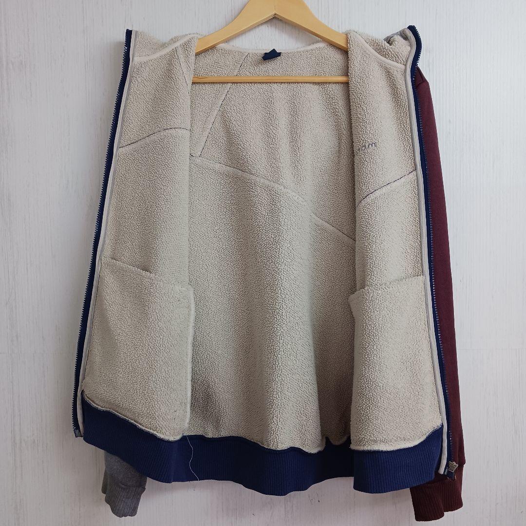 mont-bell パーカー Ｌ グレー ブルー バーガンディー