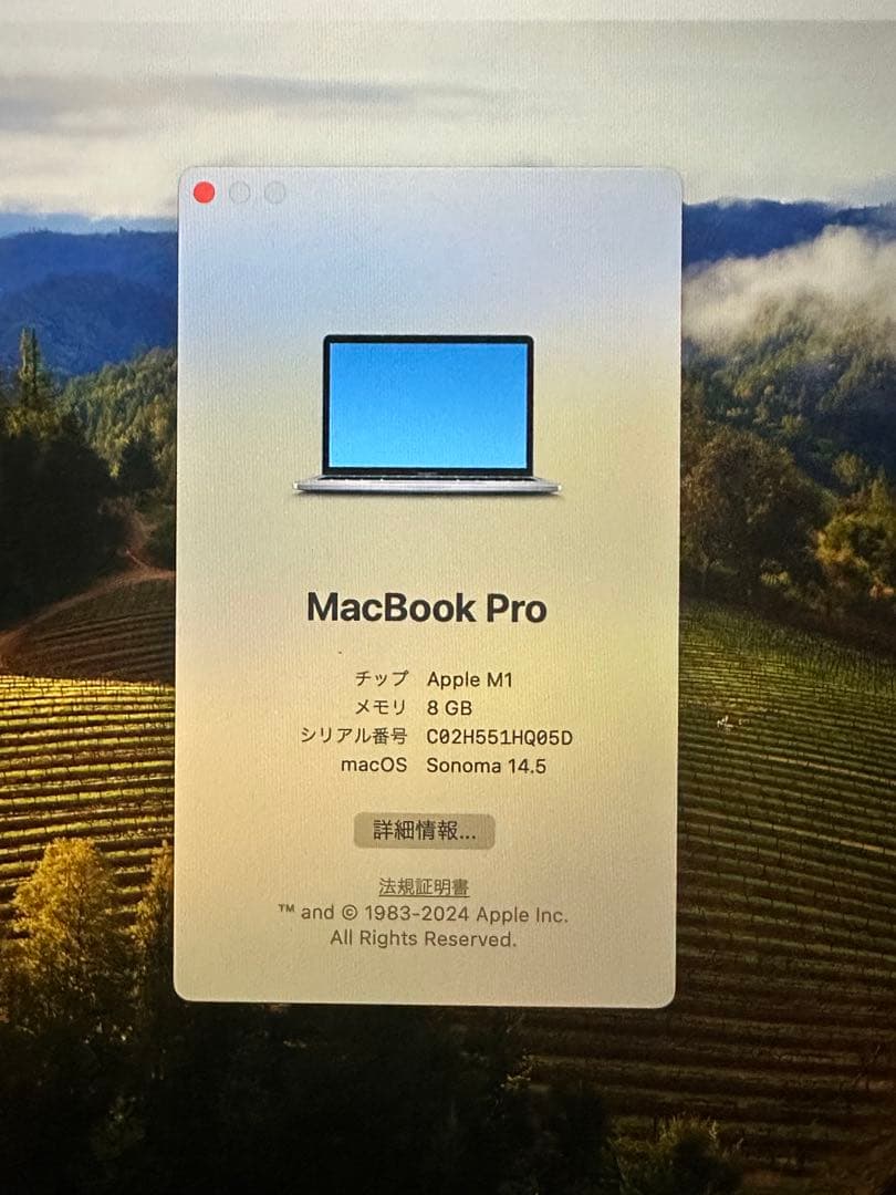 Macbook Pro 13インチ（M1,2020）