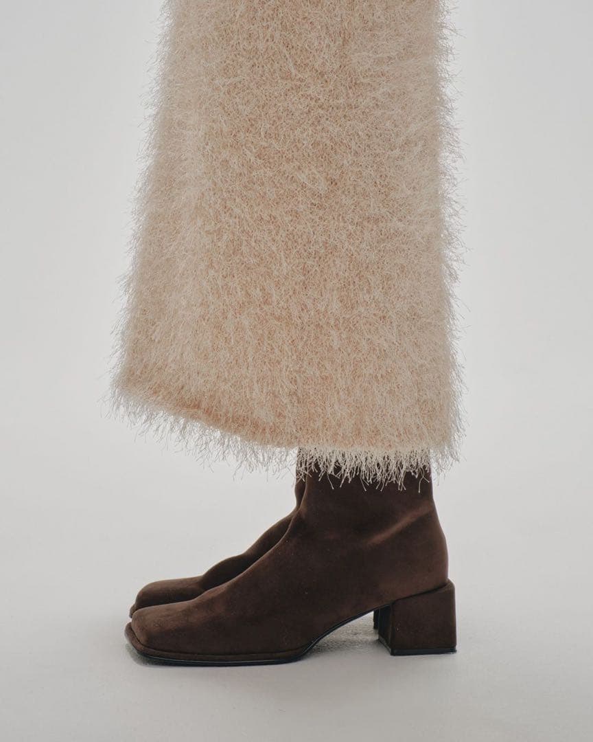 箱付き新品　TODAYFULスクエアヒールブーツ　ブラウン