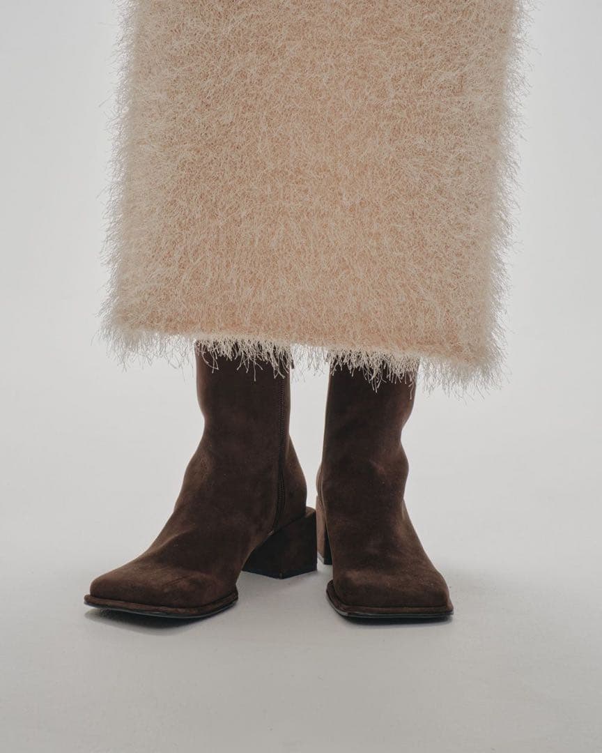 箱付き新品　TODAYFULスクエアヒールブーツ　ブラウン