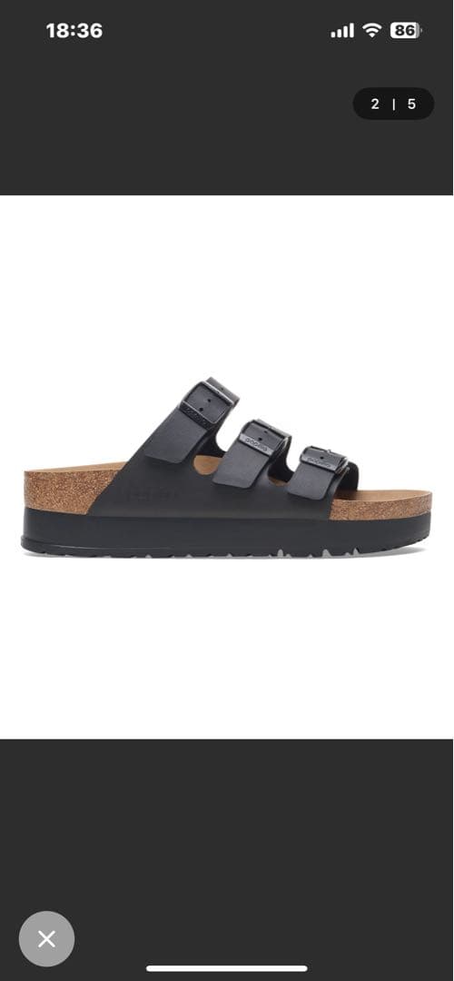 ビルケン　フロリダ プラットフォーム ビルコフロー ブラック サンダル 39