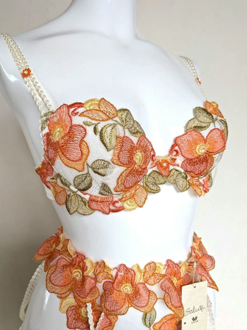 ワコール　サルート　ブラジャー　Tバック　ガーターベルト　３点セット　難アリ