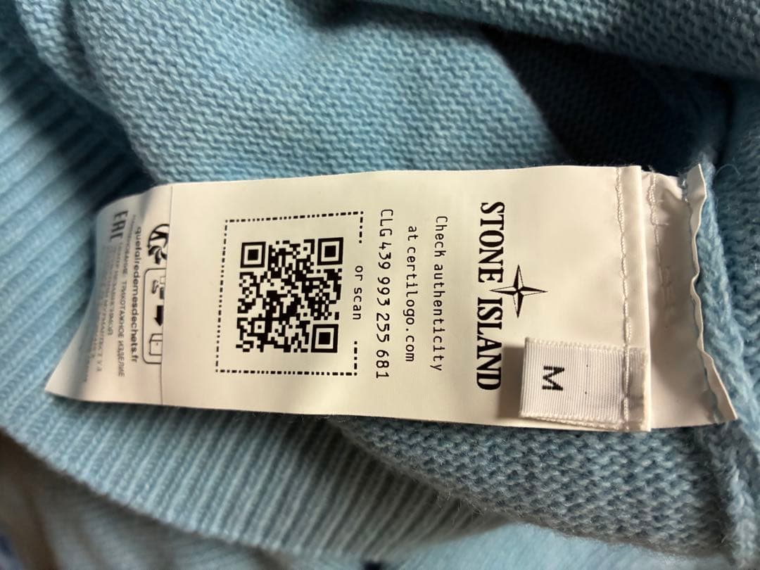 STONE  クルーネックニット M ライトブルー